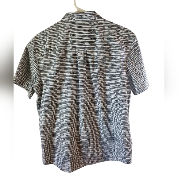 Prana Men's Zuckerfield slim fit button up blue white shirt sz medium MT6 - Picture 2 of 9